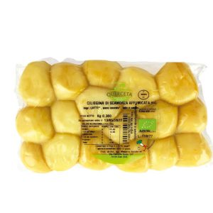Ciliegine di scamorza affumicata 300 gr. biologica